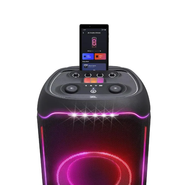 JBL PartyBox Ultimate | Haut-parleur portatif - Jeu de lumière - WiFi 6 - Bluetooth 5.3 - Noir