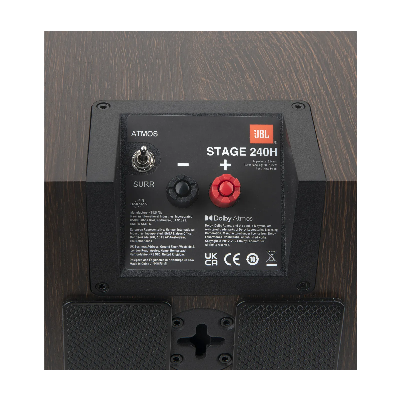 JBL STAGE 240H Height Channel Loudspeaker (Pair, Espresso) - 4.5"