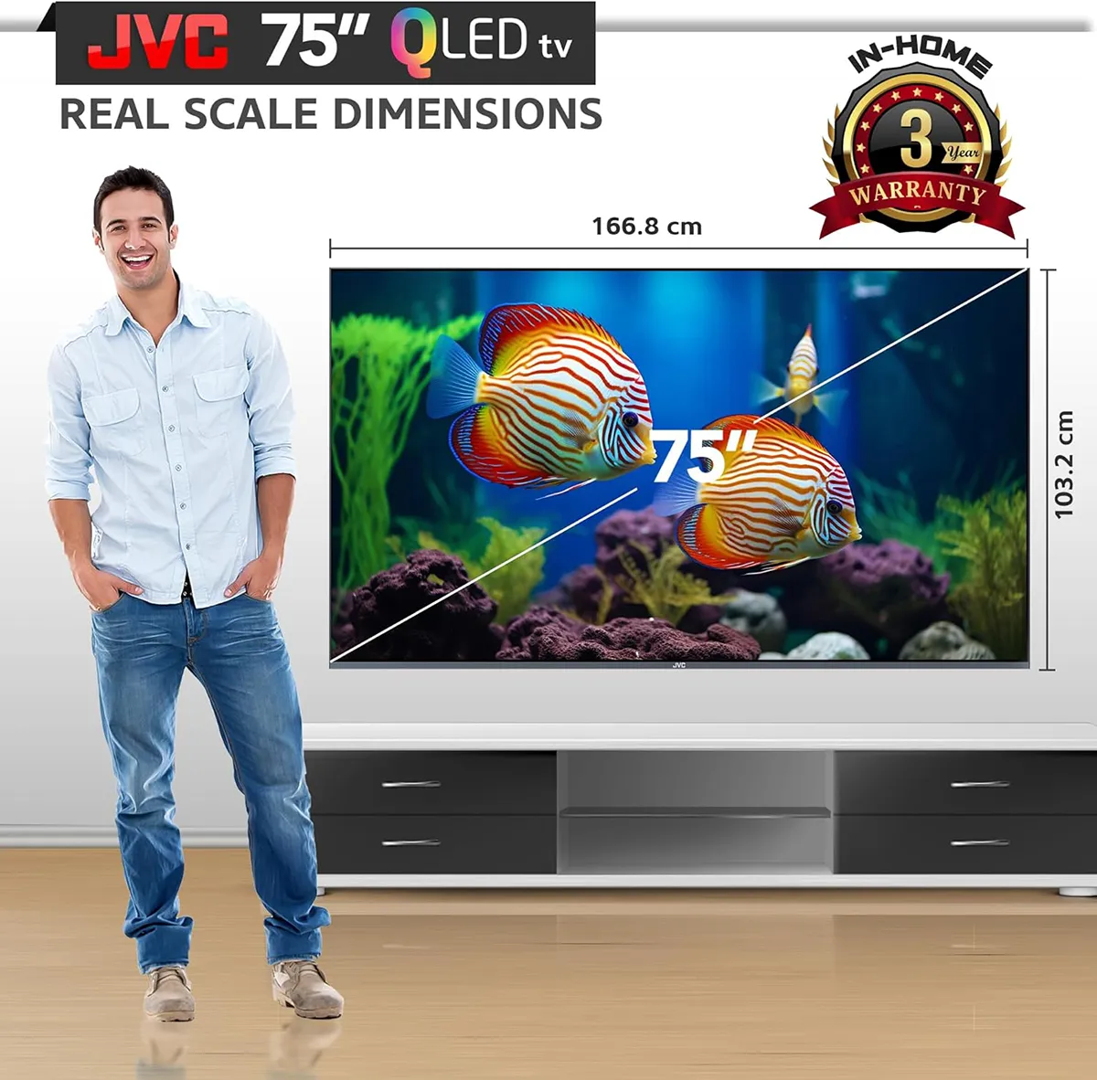 JVC 75 inch UHD 4K QLED Android TV AV-JQ757115A