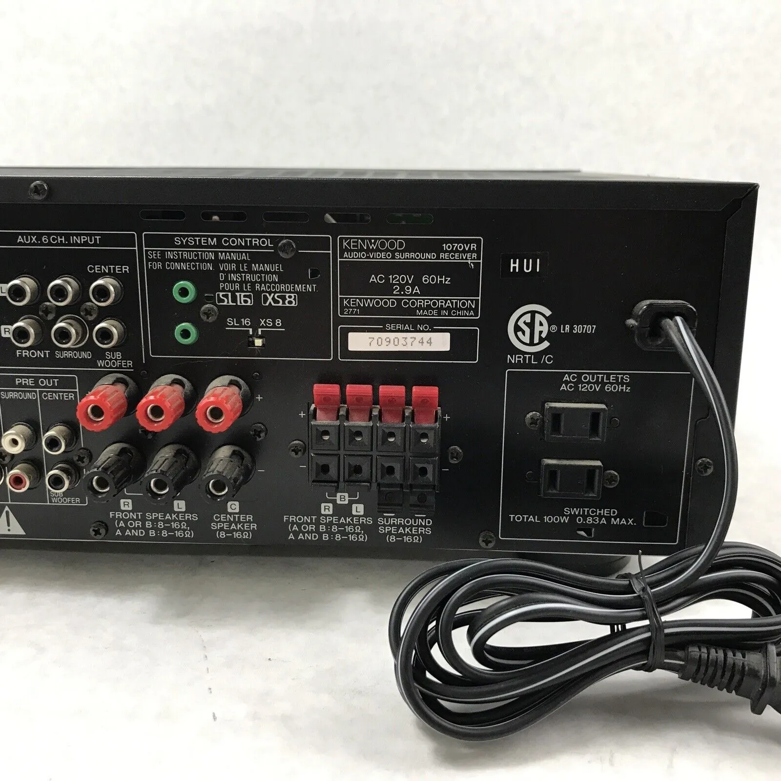 Kenwood 1070VR Audio-Video 5.1 Channel Surround Sound