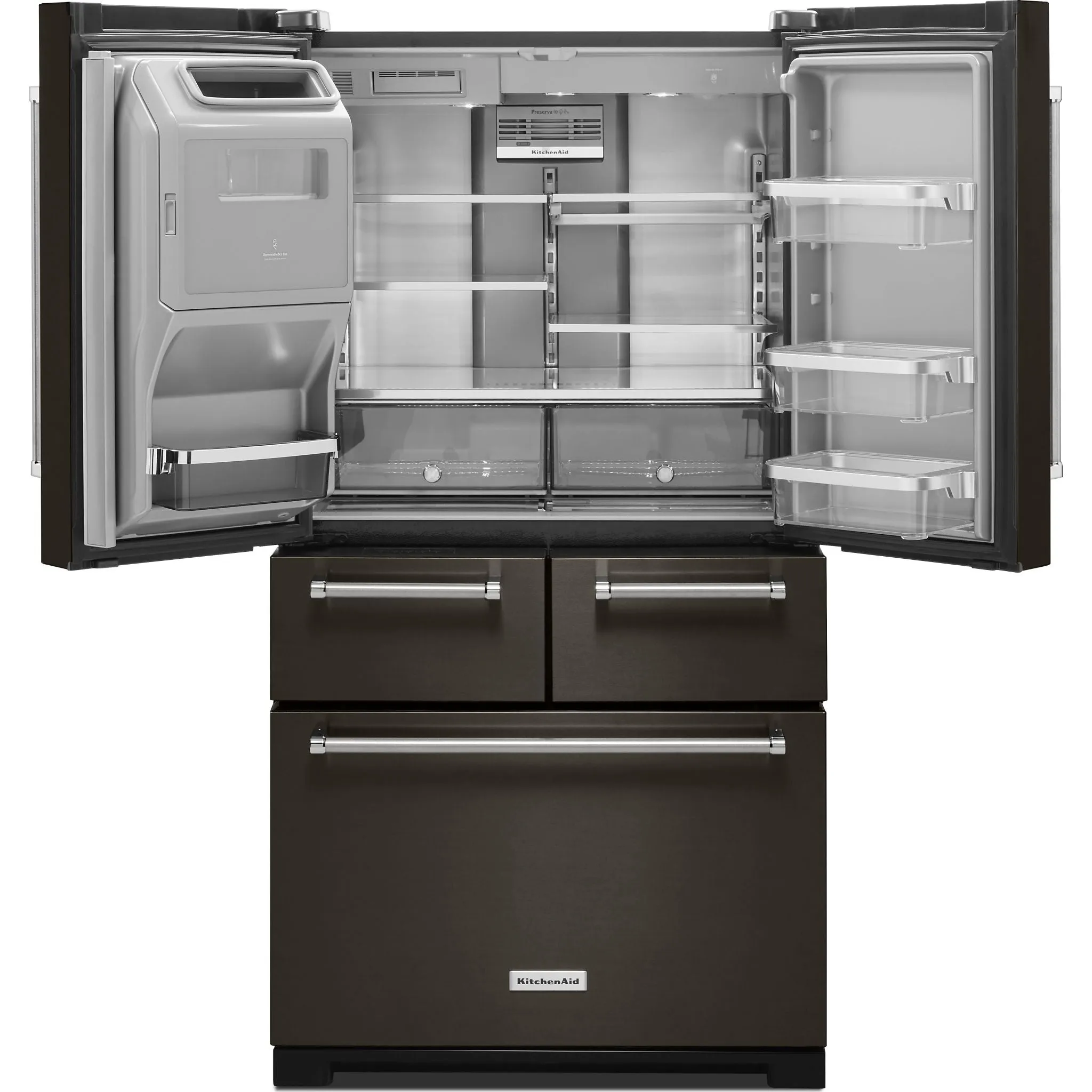 KitchenAid 5 Door Fridge (KRMF706EBS) - Black Stainless Steel with PrintShield™ Finish