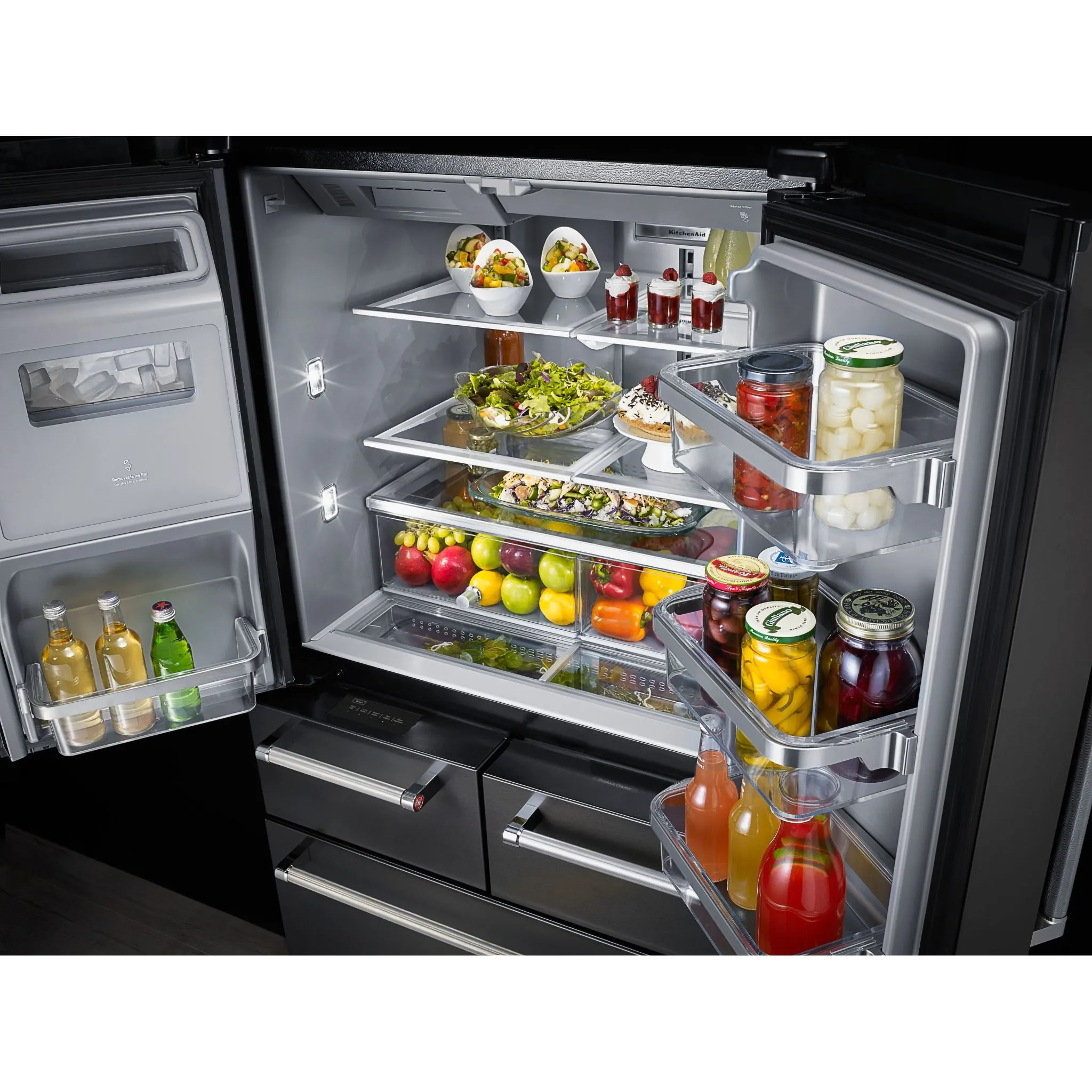 KitchenAid 5 Door Fridge (KRMF706EBS) - Black Stainless Steel with PrintShield™ Finish