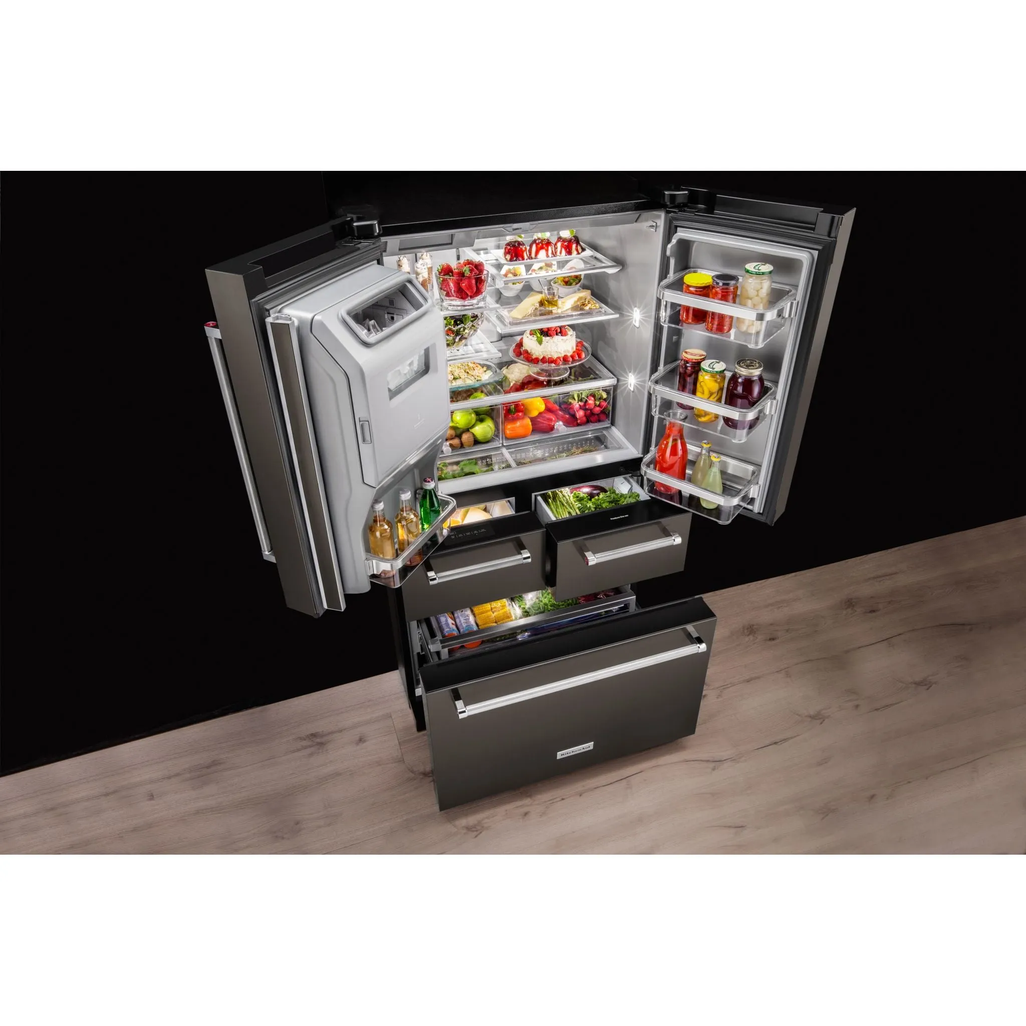 KitchenAid 5 Door Fridge (KRMF706EBS) - Black Stainless Steel with PrintShield™ Finish