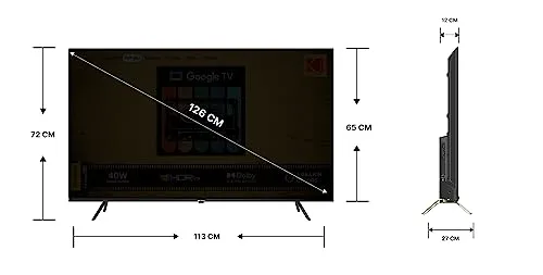 Kodak 126 cm (50 inches) CAPRO Series 4K Ultra HD LED Google TV 50CAPROGT5012 (Black)