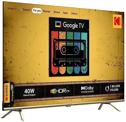 Kodak 126 cm (50 inches) CAPRO Series 4K Ultra HD LED Google TV 50CAPROGT5012 (Black)