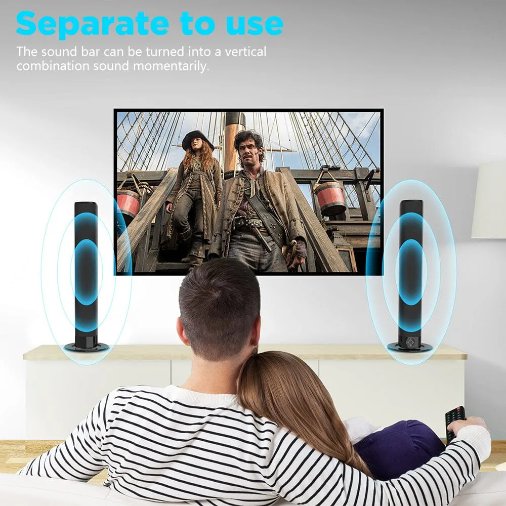 KY8000 Sound Bar, 2 in 1 Separable & 60W SoundBar for Smart TV, Bluetooth 5.0 Soundbar with Wired & Wireless Connect