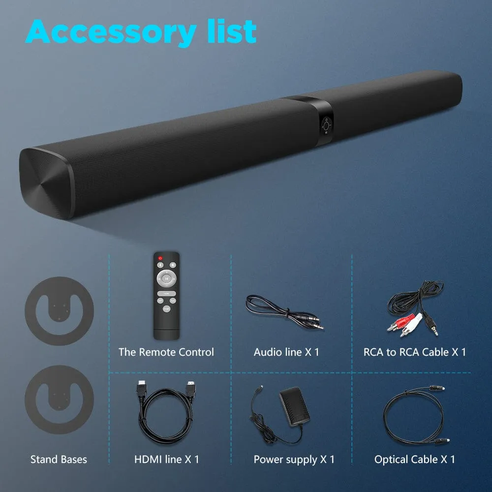 KY8000 Sound Bar, 2 in 1 Separable & 60W SoundBar for Smart TV, Bluetooth 5.0 Soundbar with Wired & Wireless Connect