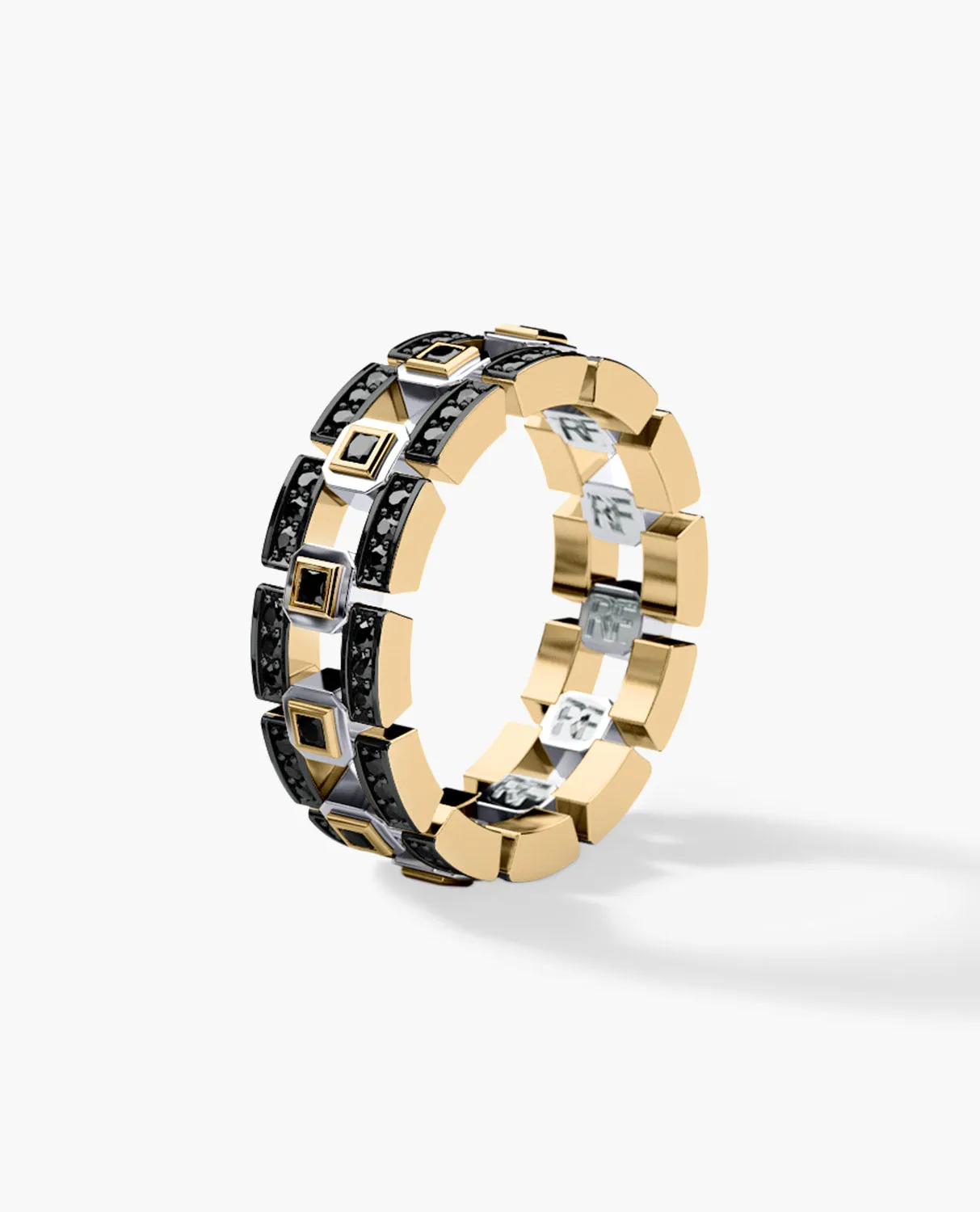 LA PAZ Two-Tone Gold Ring with 0.50ct Black Diamonds