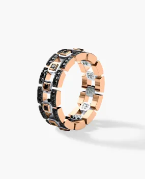 LA PAZ Two-Tone Gold Ring with 0.50ct Black Diamonds