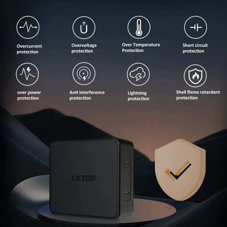 LKTOP 100W USB-C / Type-C Desktop Charger Adapter For DJI Mini Series/Air 3/Mavic 3 Series Battery(US Plug)