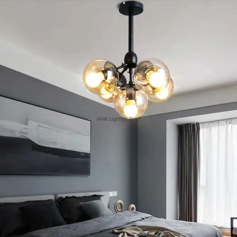 Mansion Retro Industrial Magic Bean Glass Chandelier LED