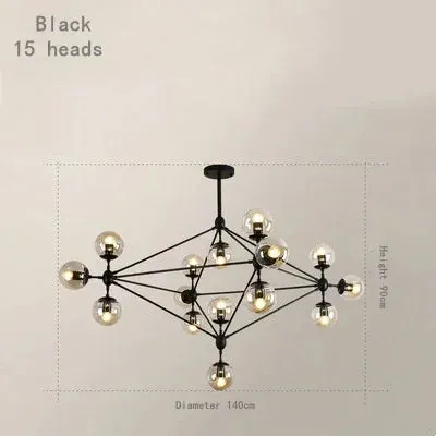 Mansion Retro Industrial Magic Bean Glass Chandelier LED