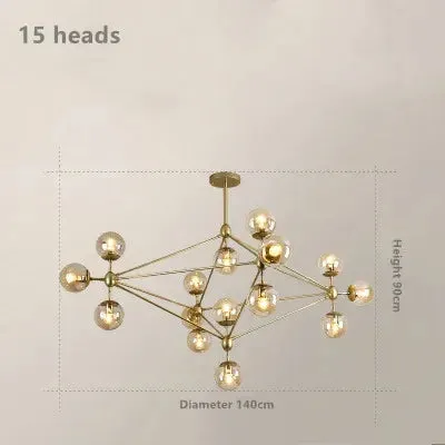 Mansion Retro Industrial Magic Bean Glass Chandelier LED