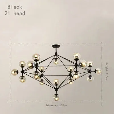 Mansion Retro Industrial Magic Bean Glass Chandelier LED