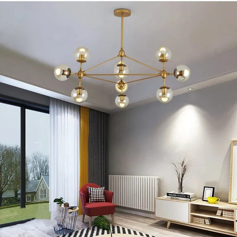 Mansion Retro Industrial Magic Bean Glass Chandelier LED