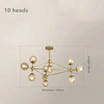 Mansion Retro Industrial Magic Bean Glass Chandelier LED