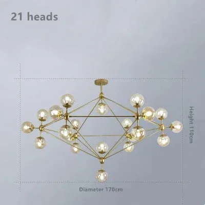 Mansion Retro Industrial Magic Bean Glass Chandelier LED