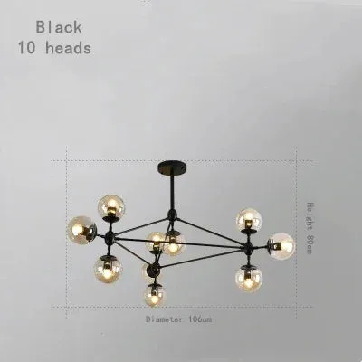 Mansion Retro Industrial Magic Bean Glass Chandelier LED