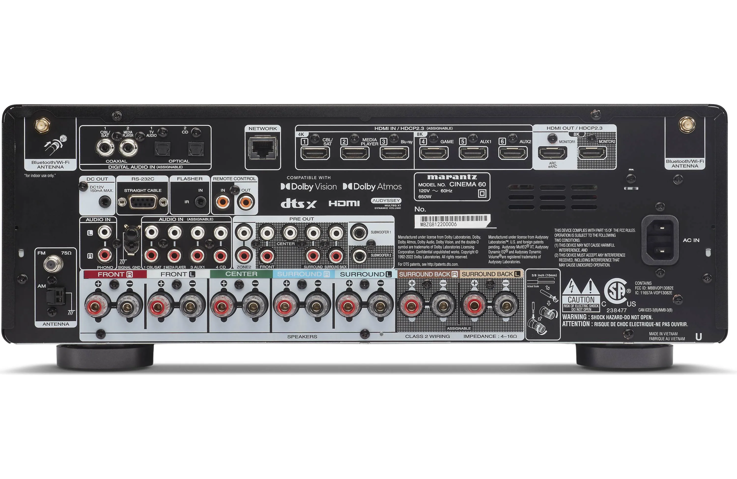 Marantz Cinema 60 7.2 Channel A/V Receiver with Dolby Atmos and Built-In Streaming