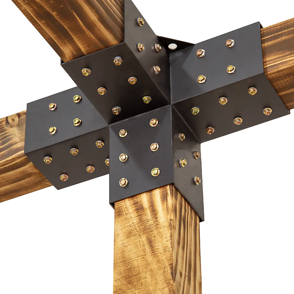 Matte Black Steel Pergola Brackets, Easy Setup, 18 Pc Kit