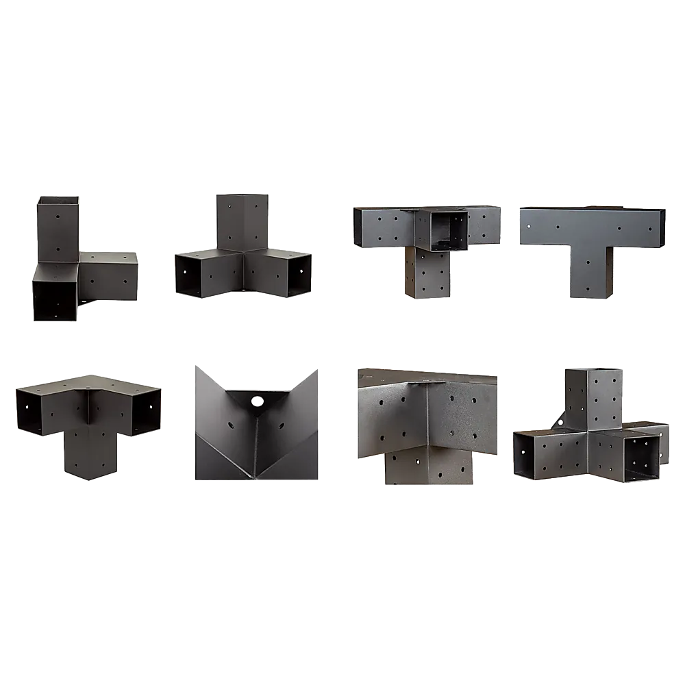 Matte Black Steel Pergola Brackets, Easy Setup, 18 Pc Kit
