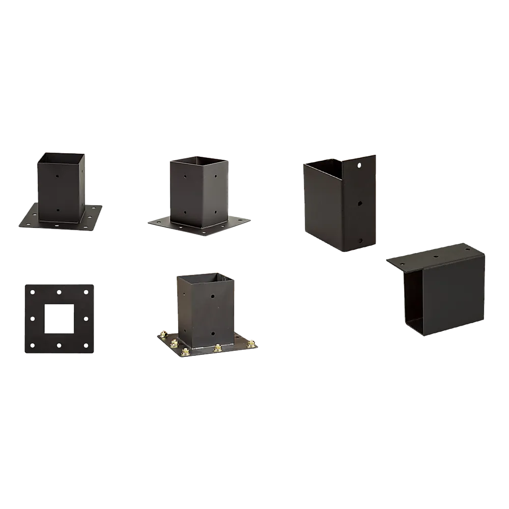 Matte Black Steel Pergola Brackets, Easy Setup, 18 Pc Kit