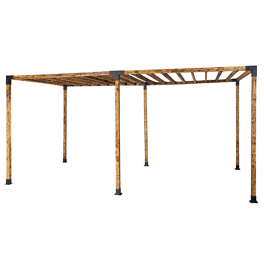 Matte Black Steel Pergola Brackets, Easy Setup, 18 Pc Kit