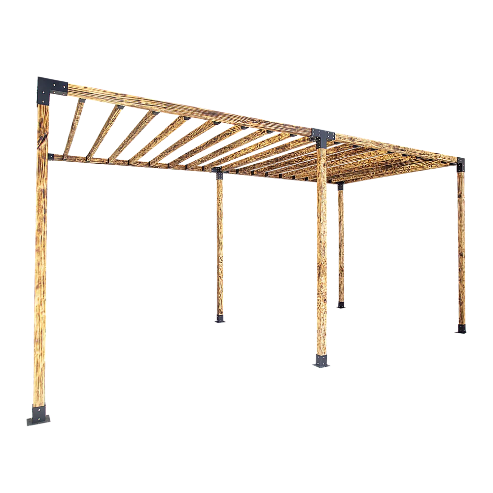 Matte Black Steel Pergola Brackets, Easy Setup, 18 Pc Kit