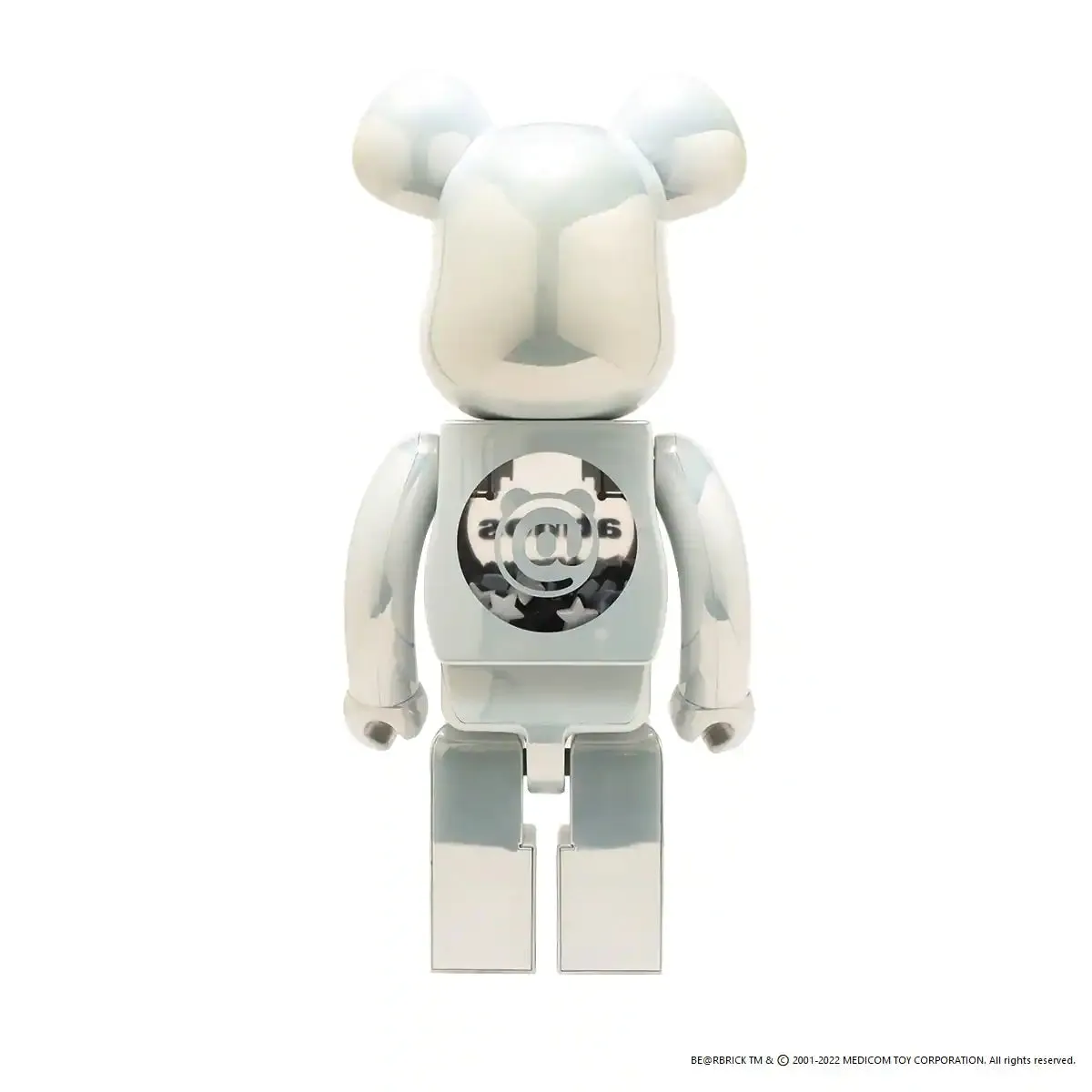 MEDICOM TOY BEARBRICK ATMOS WHITE CHROME VER. 1000