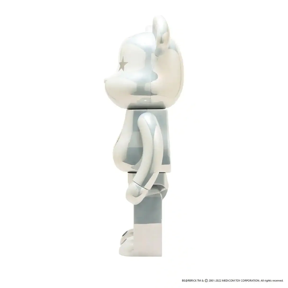 MEDICOM TOY BEARBRICK ATMOS WHITE CHROME VER. 1000