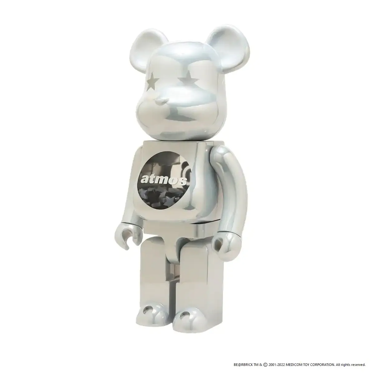 MEDICOM TOY BEARBRICK ATMOS WHITE CHROME VER. 1000