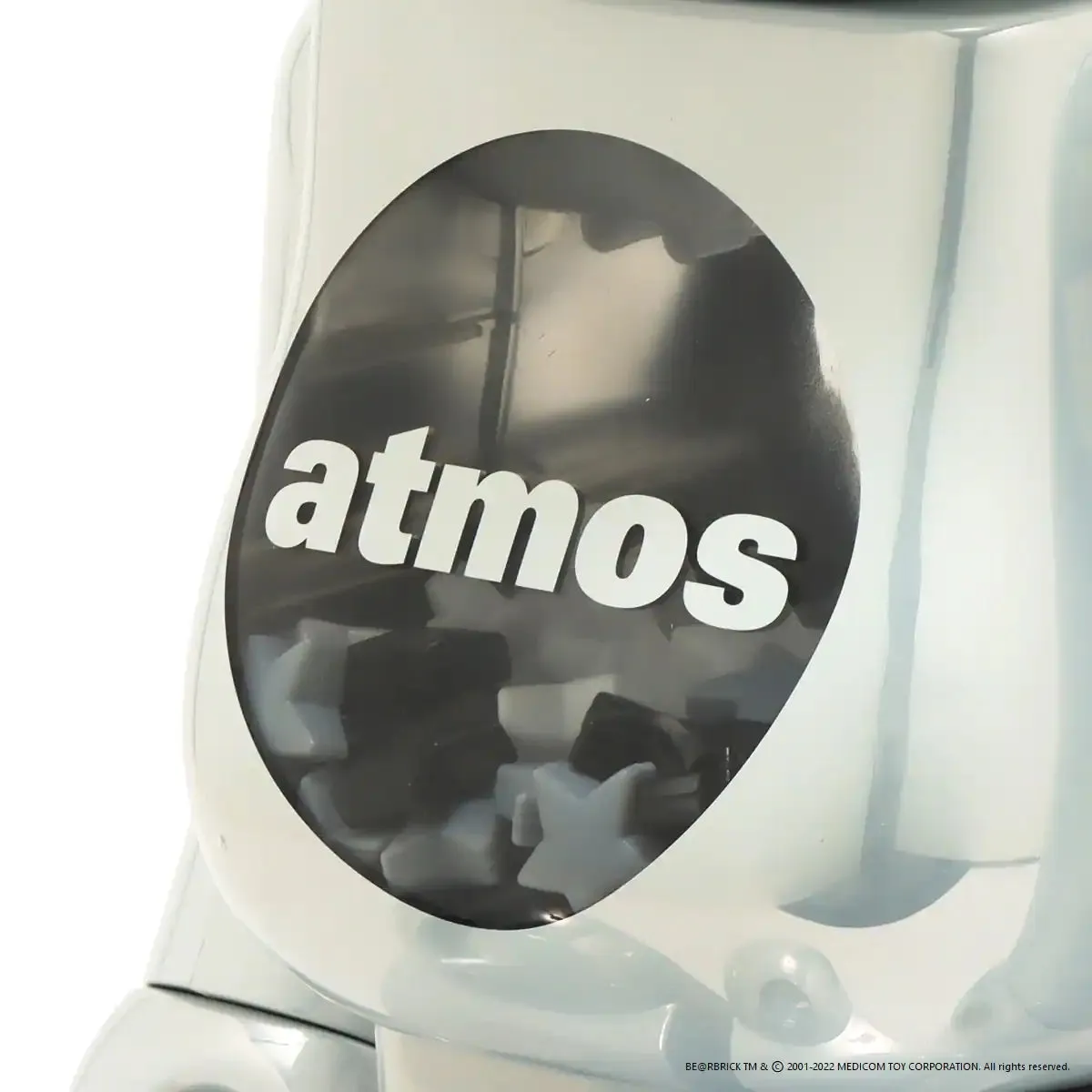 MEDICOM TOY BEARBRICK ATMOS WHITE CHROME VER. 1000