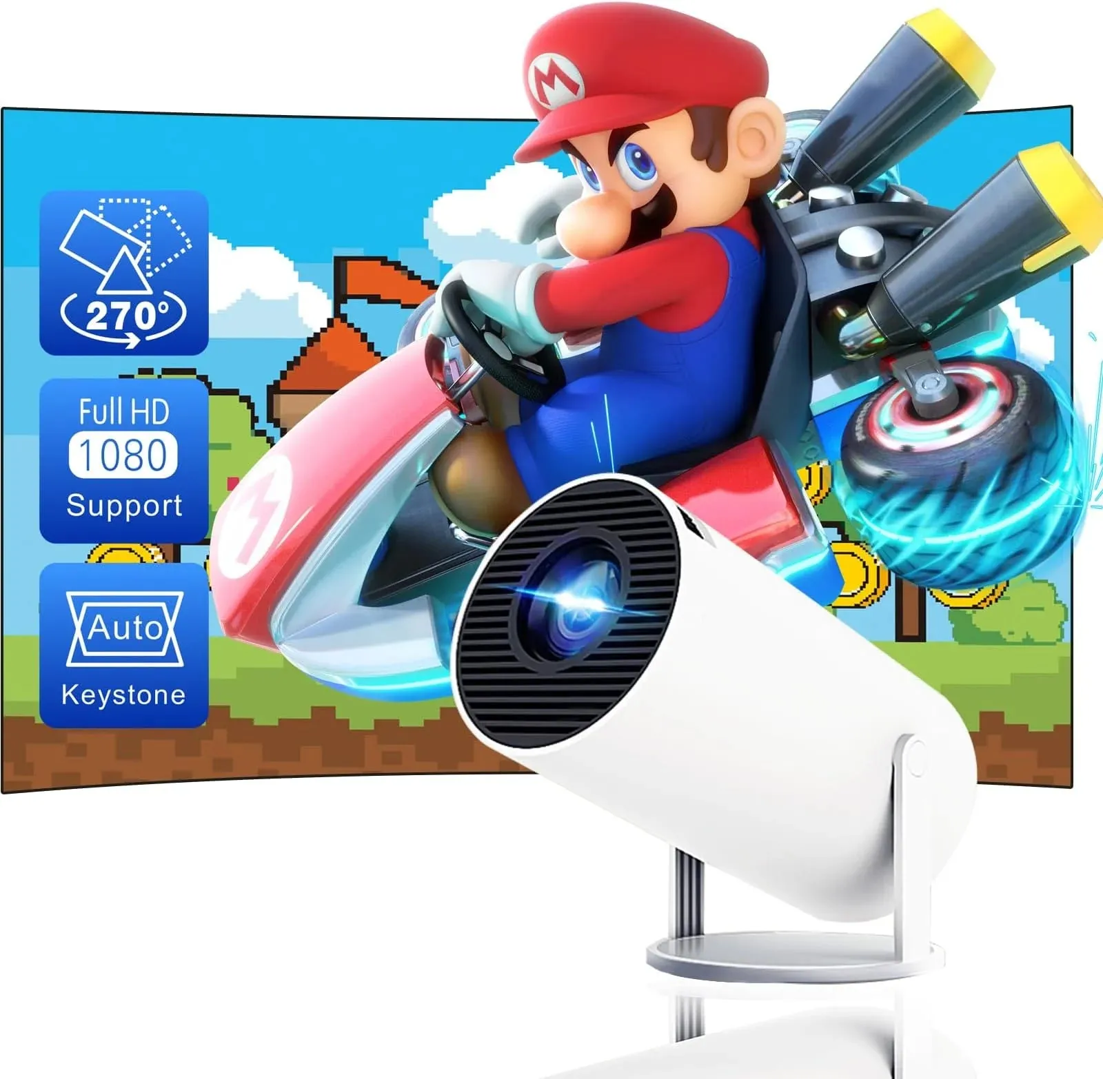 Mini Projector with 4K and 1080P Support