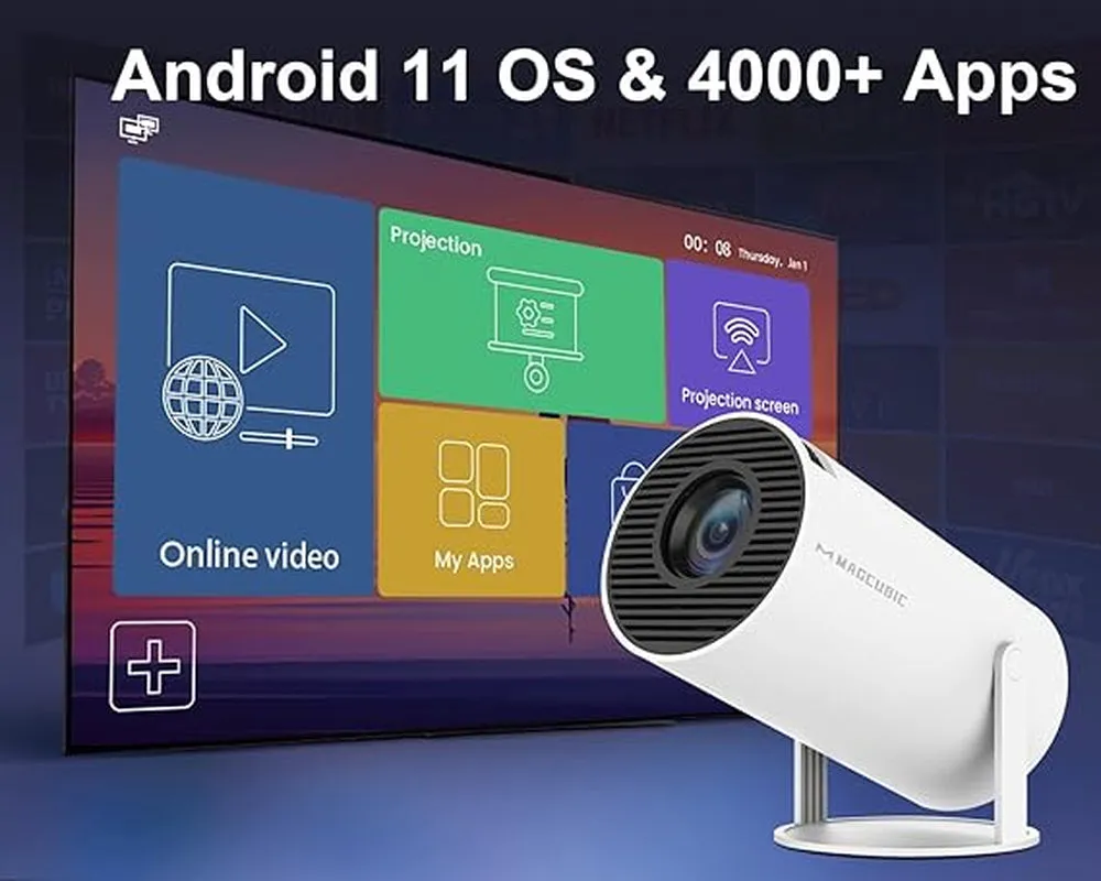 Mini Projector with 4K and 1080P Support
