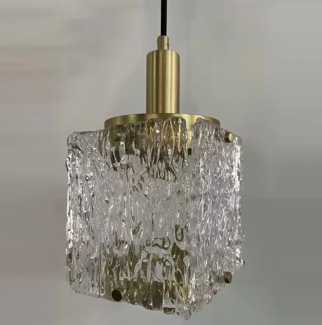 Modern Cubic Glass Pendant Lights  For Kitchen Island & Bedside