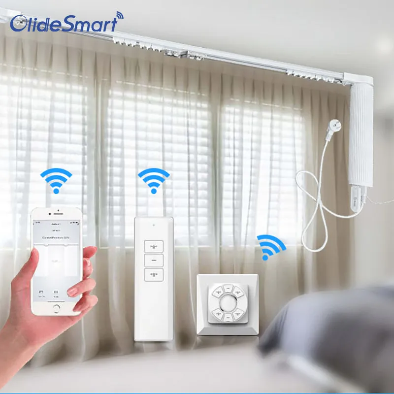 Olide Wifi Smart Curtain Motor Tracking Sytsem Alexa Echo Google Home Workable