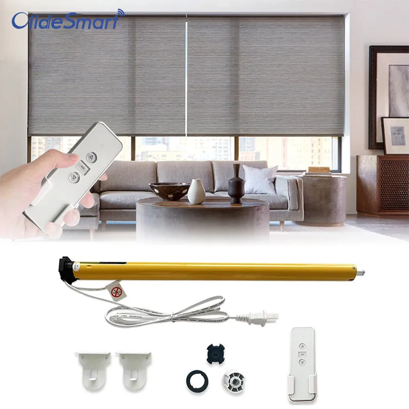 Olidesmart DIY Roller Shutter Motor AC100-240V, Electric Roller Blind Tubular Motor Kit, Factory