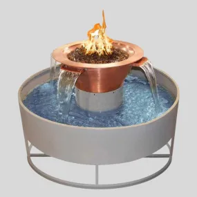 Olympian Round Fire & Water Fountain 4-Way Spill - The Outdoor Plus