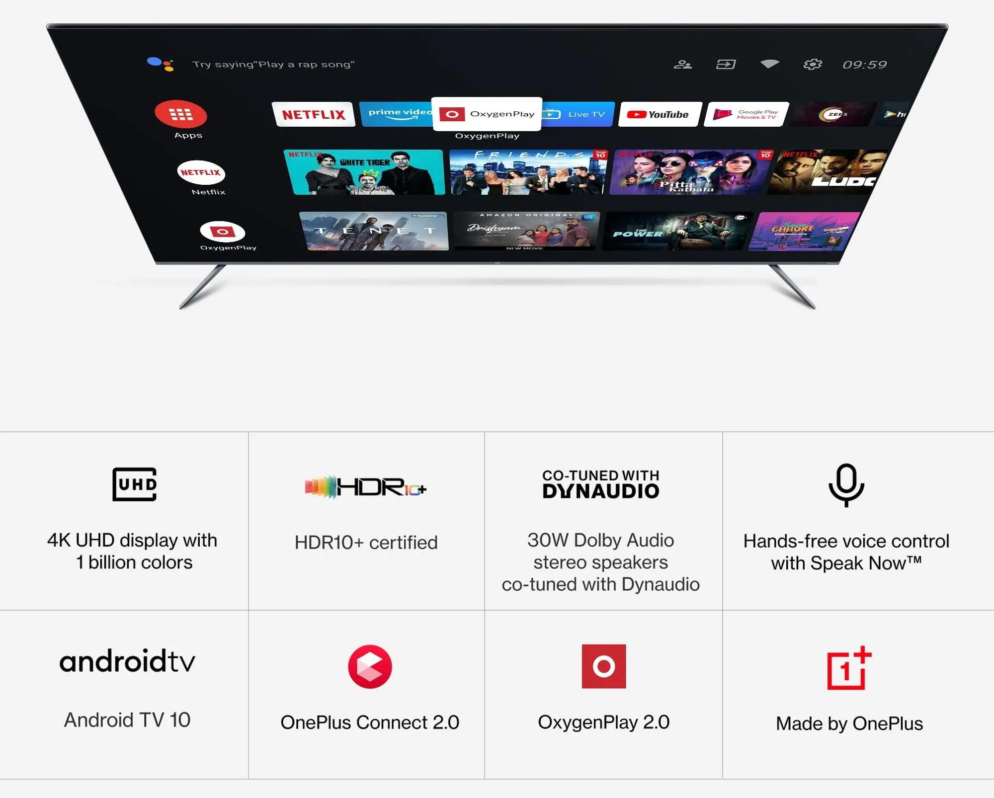 OnePlus 163.8 cm (65 inches) U Series 4K LED Smart Android TV 65U1S (Black)