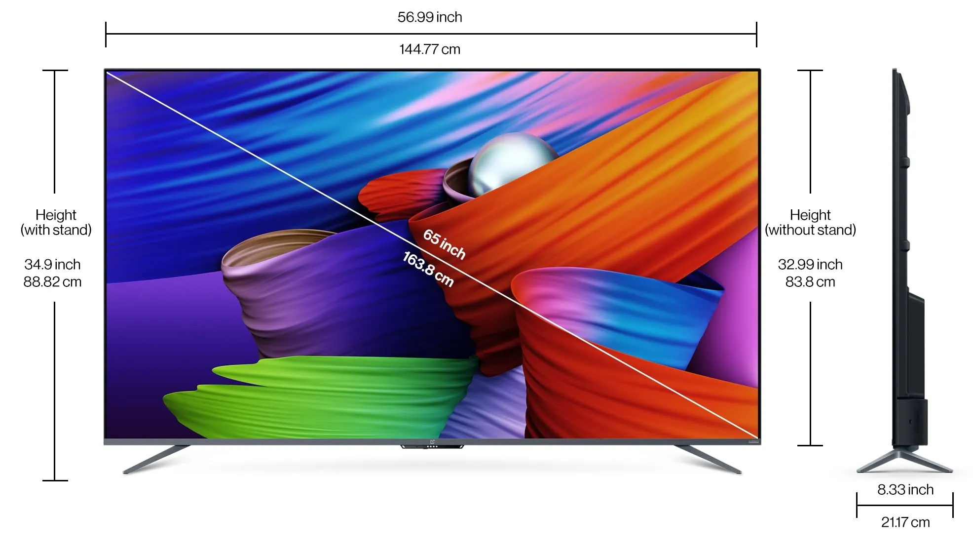 OnePlus 163.8 cm (65 inches) U Series 4K LED Smart Android TV 65U1S (Black)