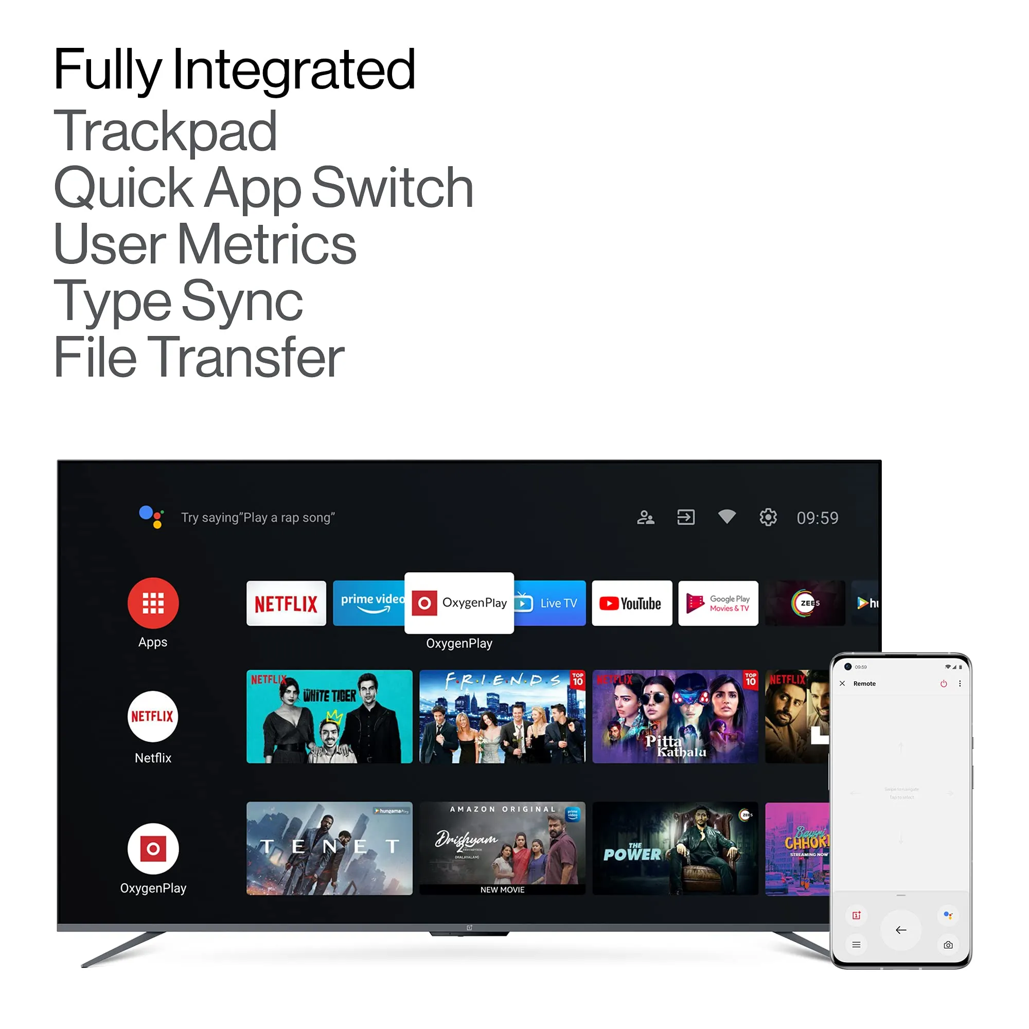 OnePlus 163.8 cm (65 inches) U Series 4K LED Smart Android TV 65U1S (Black)