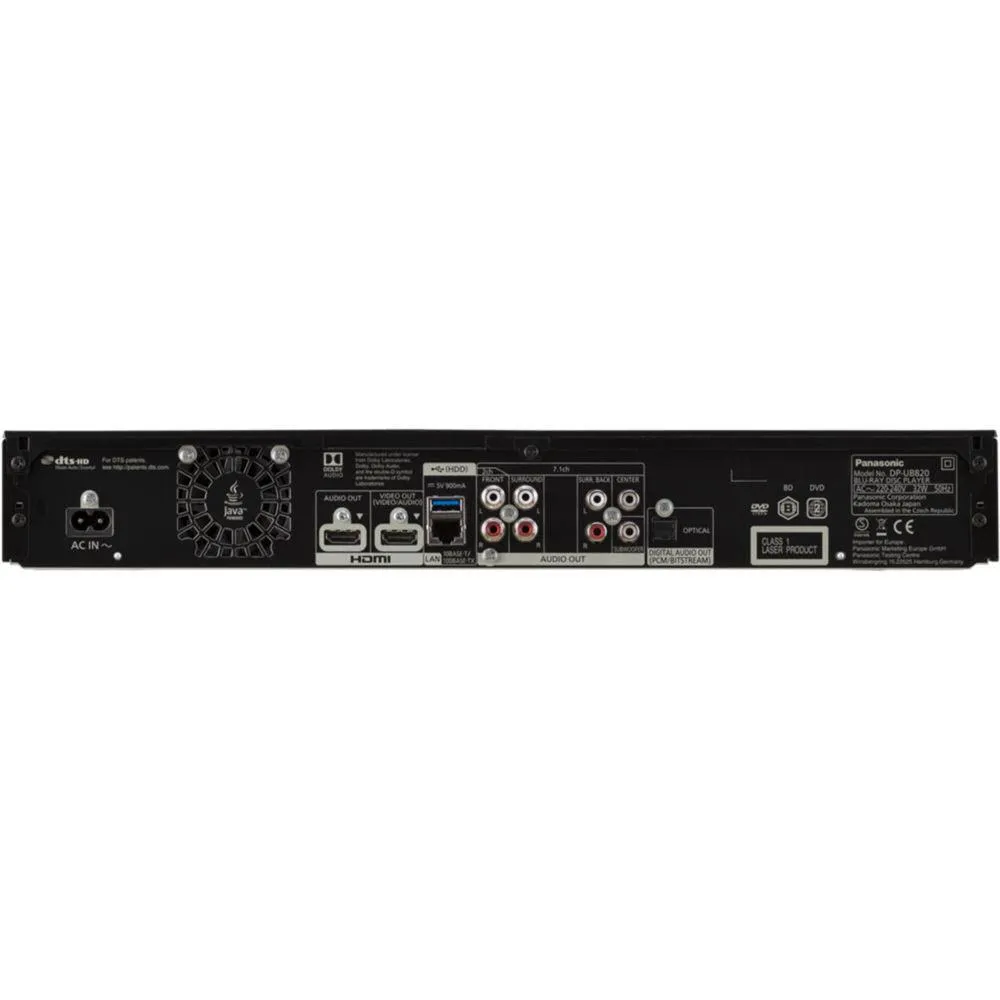 Panasonic 3D Blu-ray Player DPUB820PCK