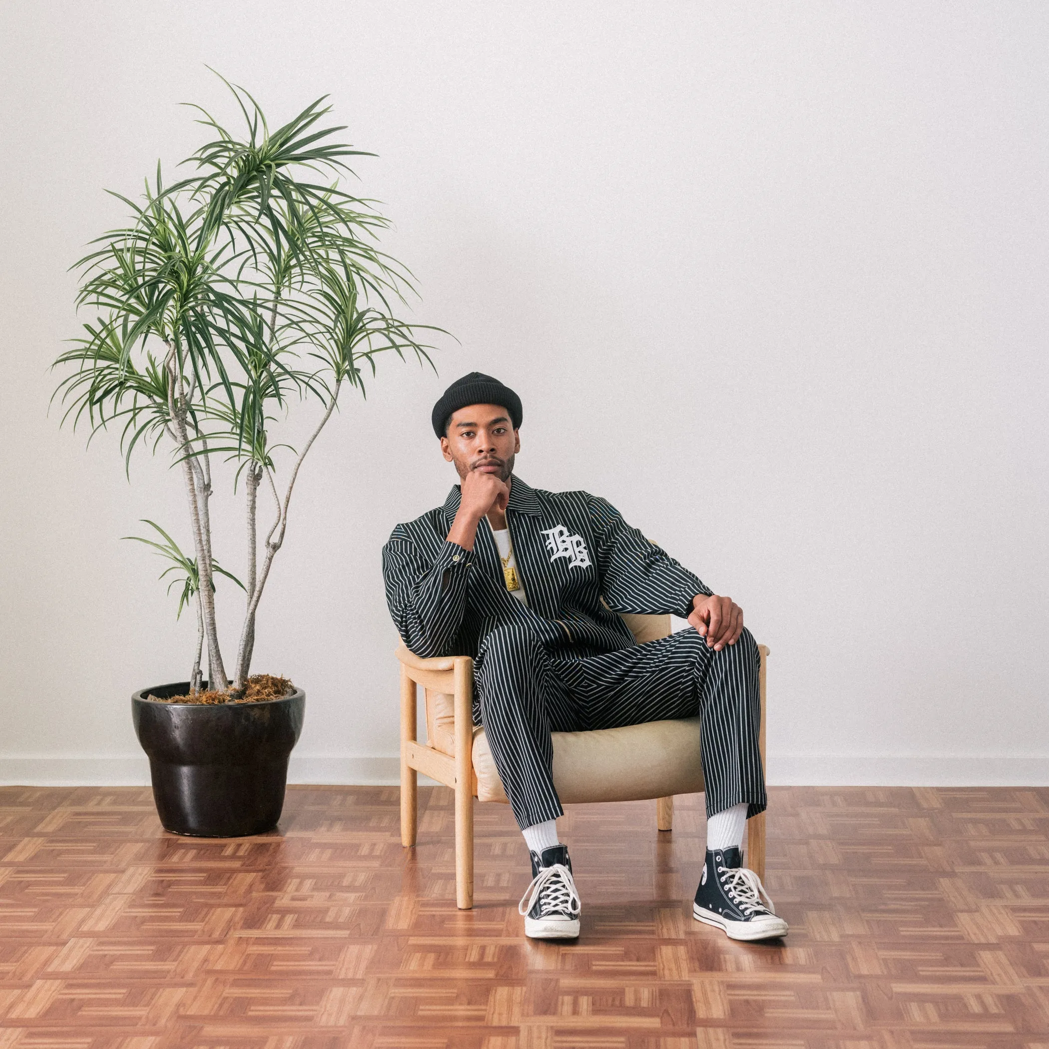 Pinstripe Players Pant - Black