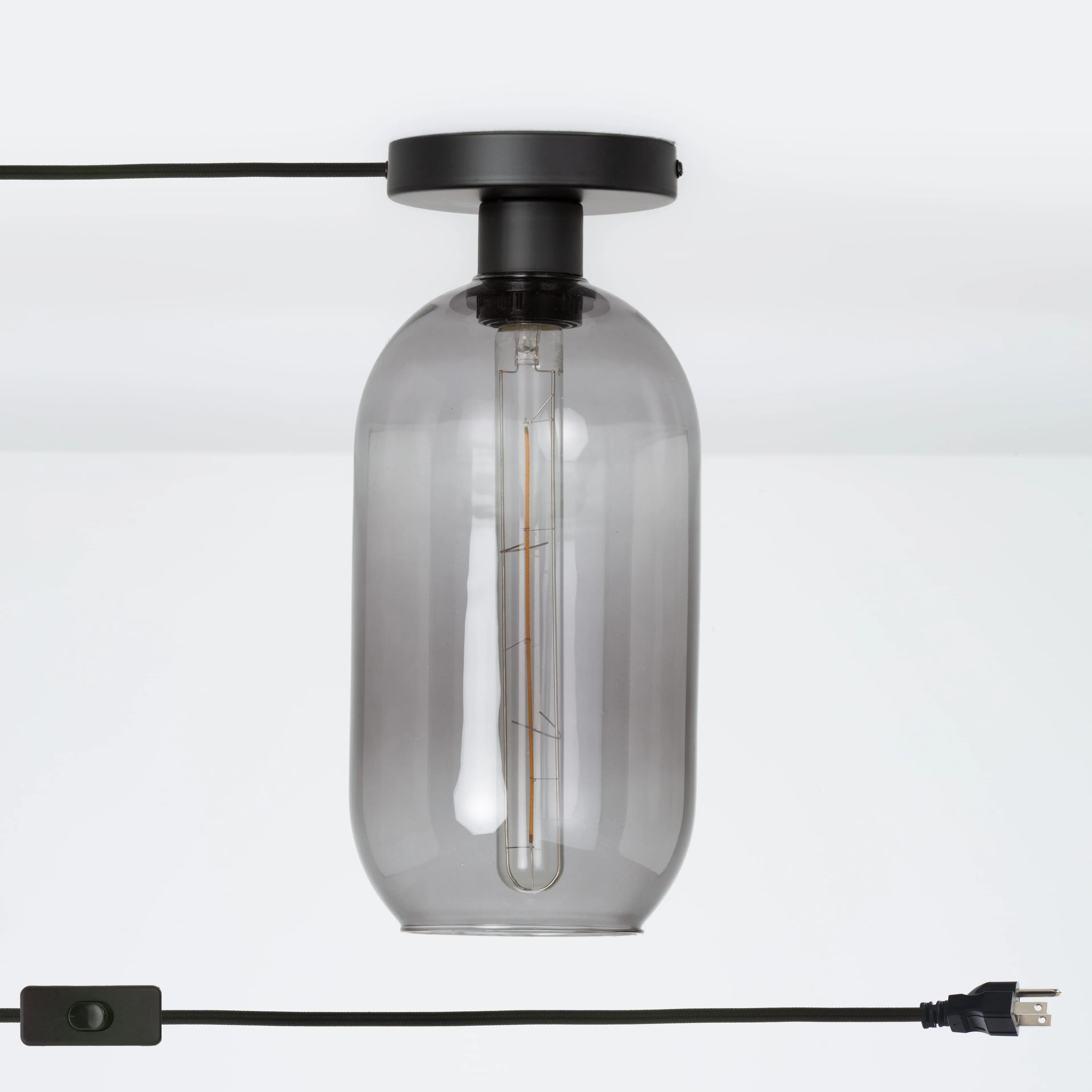 Plug-In Glass Pill Button Light