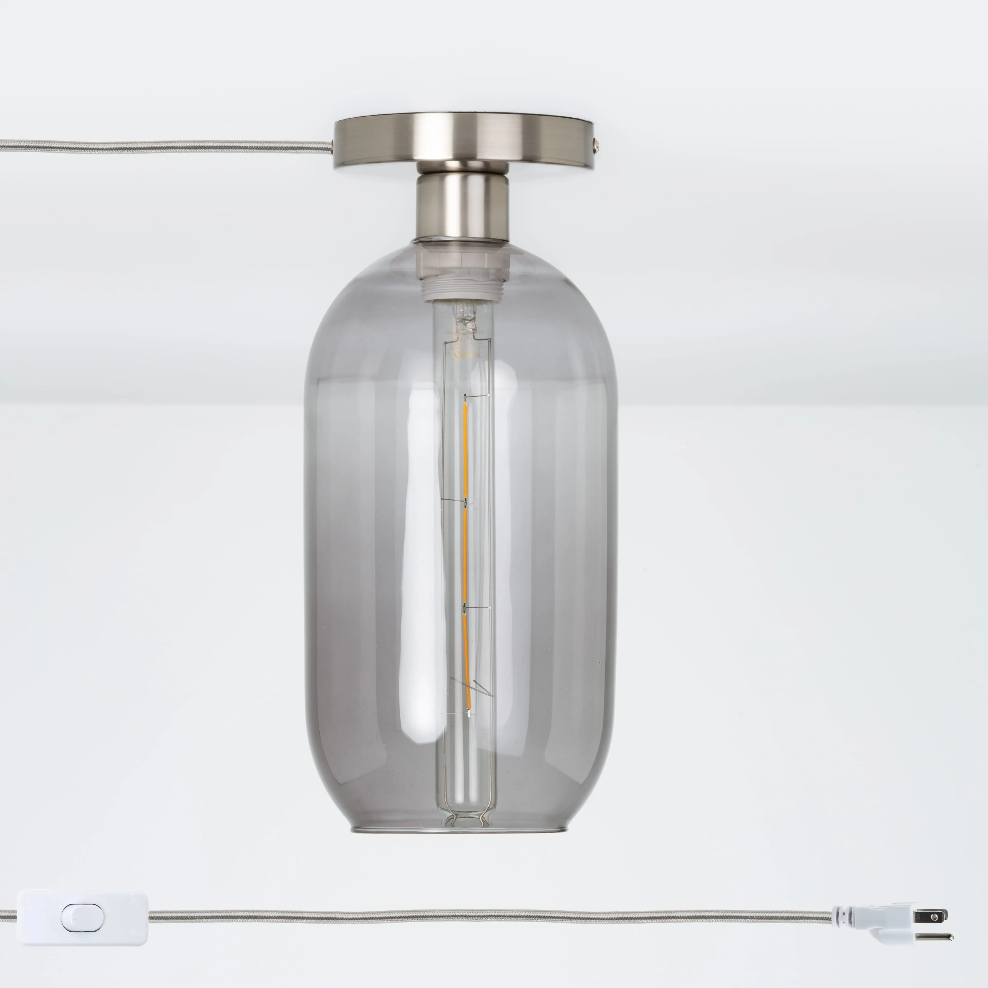 Plug-In Glass Pill Button Light