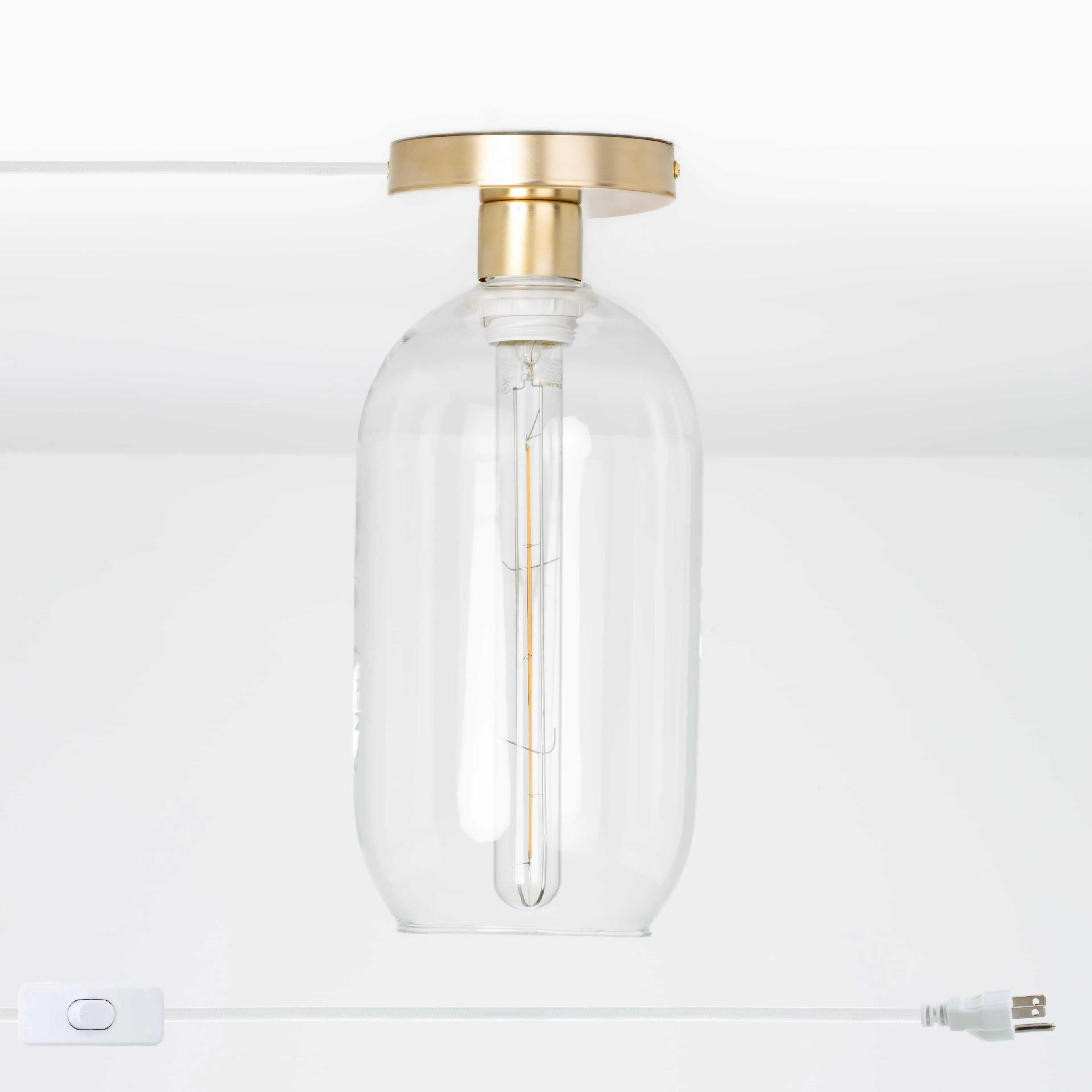 Plug-In Glass Pill Button Light
