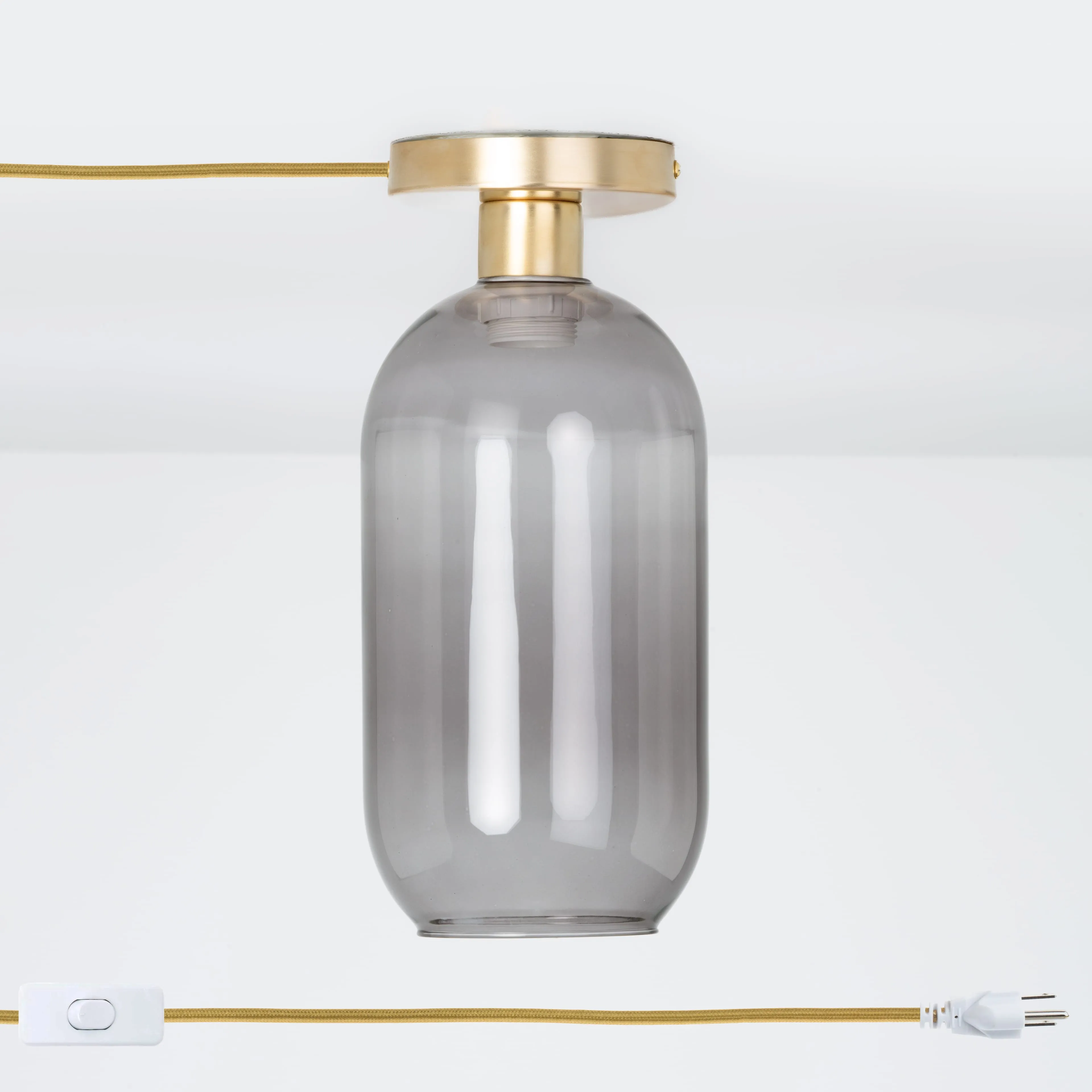 Plug-In Glass Pill Button Light