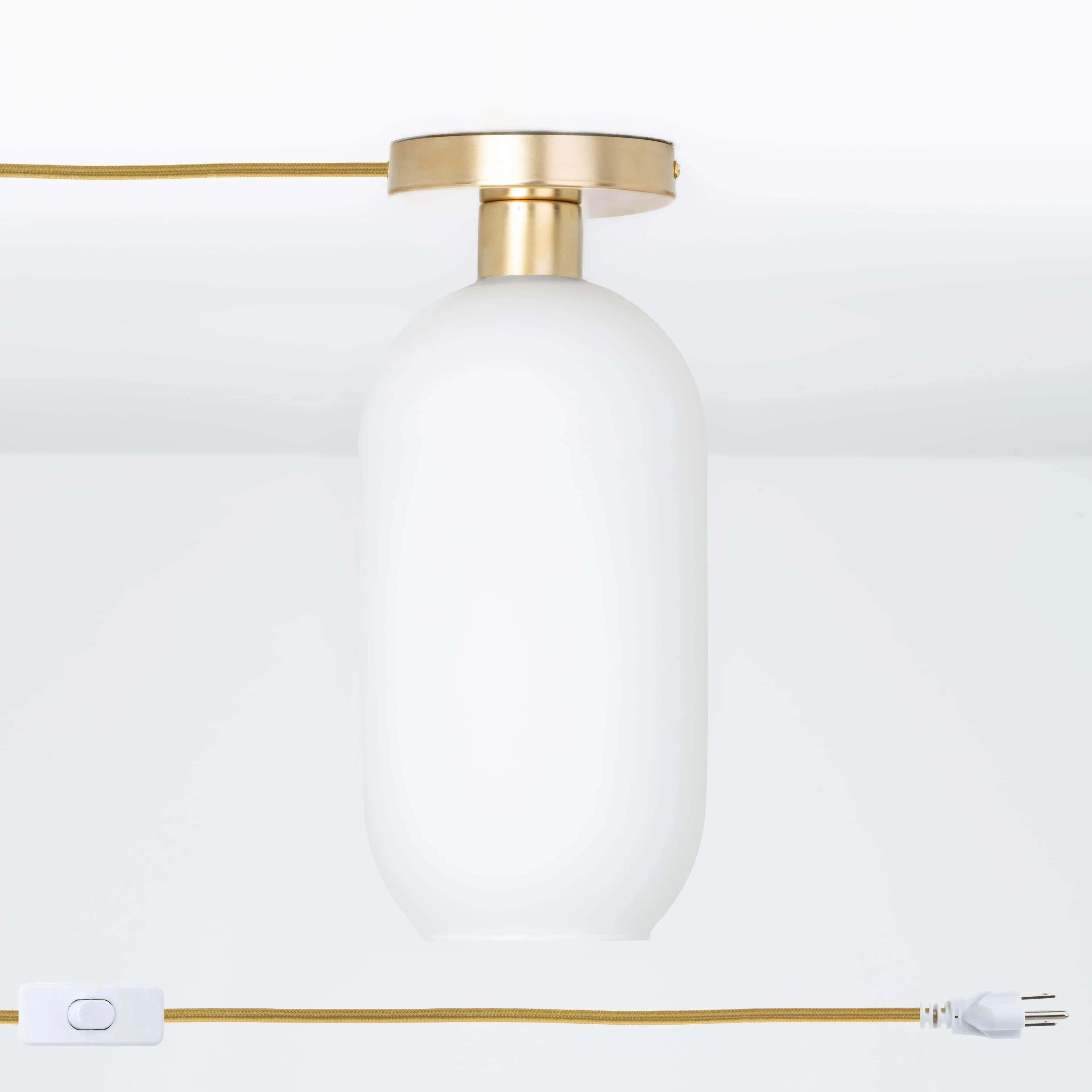 Plug-In Glass Pill Button Light