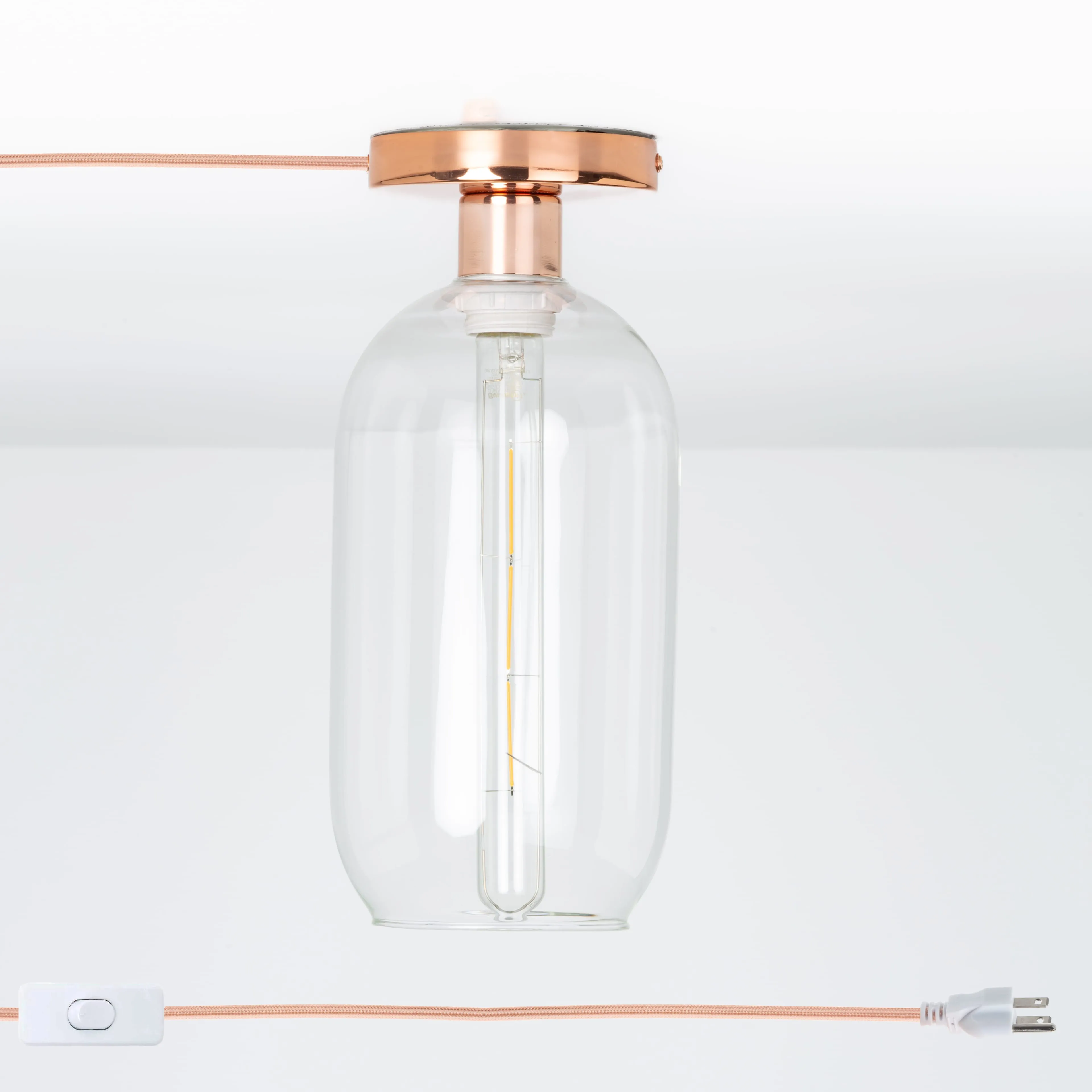 Plug-In Glass Pill Button Light