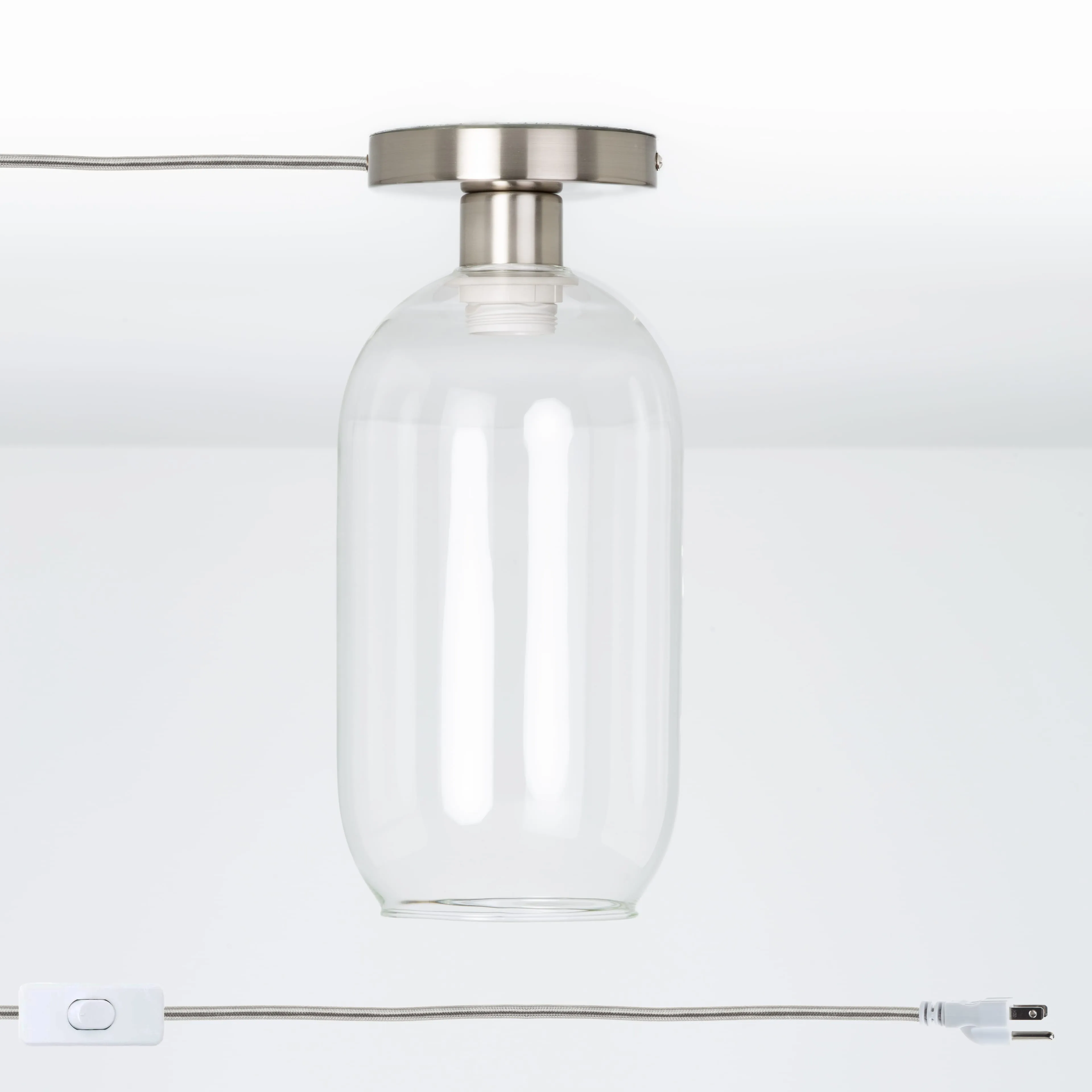 Plug-In Glass Pill Button Light